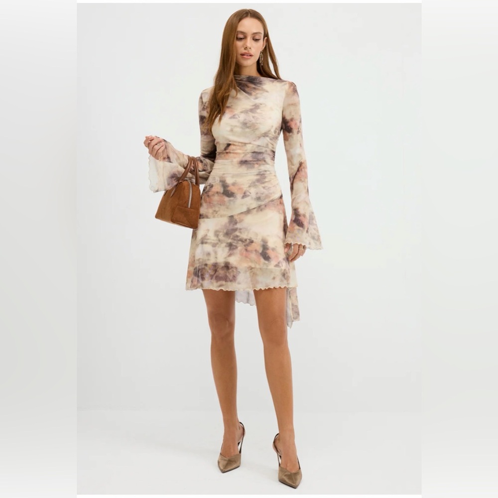 Commense Ruched Tie-Dye Dress - Picture 1 of 3